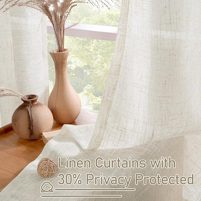 Natural Linen Curtains 84 Inches Long - Image 5