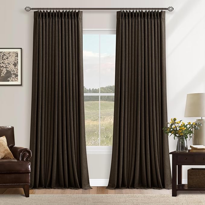 Dark Chocolate 96 Inch Blackout Pinch Pleated Curtains 2 Panels | by Twodrapes