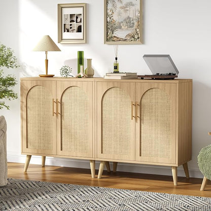 Set of 2 Rattan Buffet Cabinet - Image 7