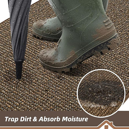 BEQHAUSE Dirt Trapper Door Mat 24" x 60", Non-Slip Washable Doormats, Low - Image 3