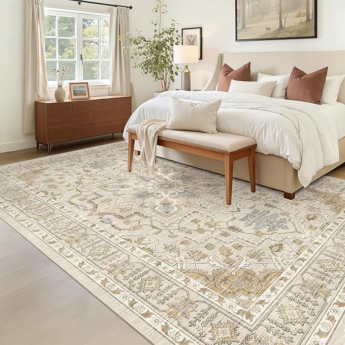 Madane 5x7 Area Rugs for Living Room, Non-Slip Washable Rug, Soft Low Pile - Image 2