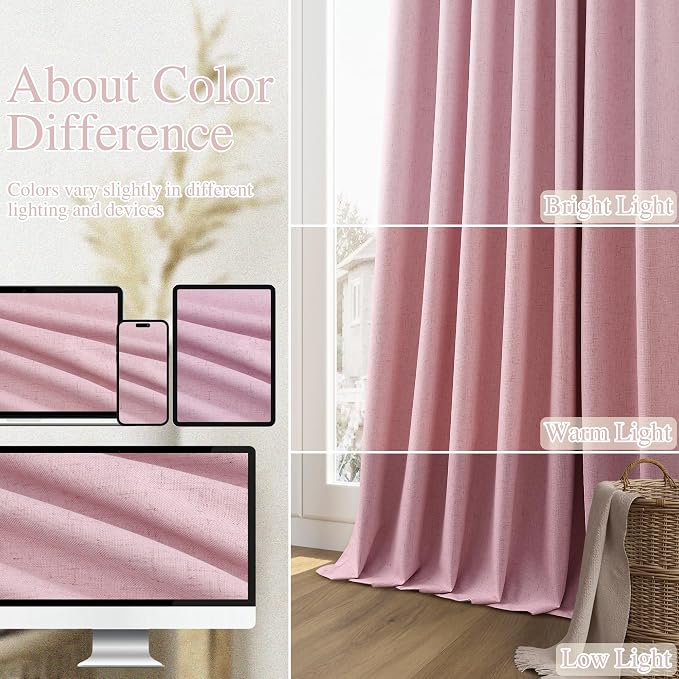 100% Blackout Curtains 90 Inch Length 2 Panels Set - Image 7