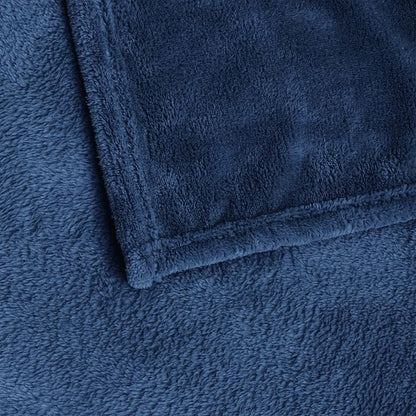 BEDELITE Fleece Blanket Soft Plush Queen Size Bed Blanket Navy 90"x90" | Ultra - Image 6