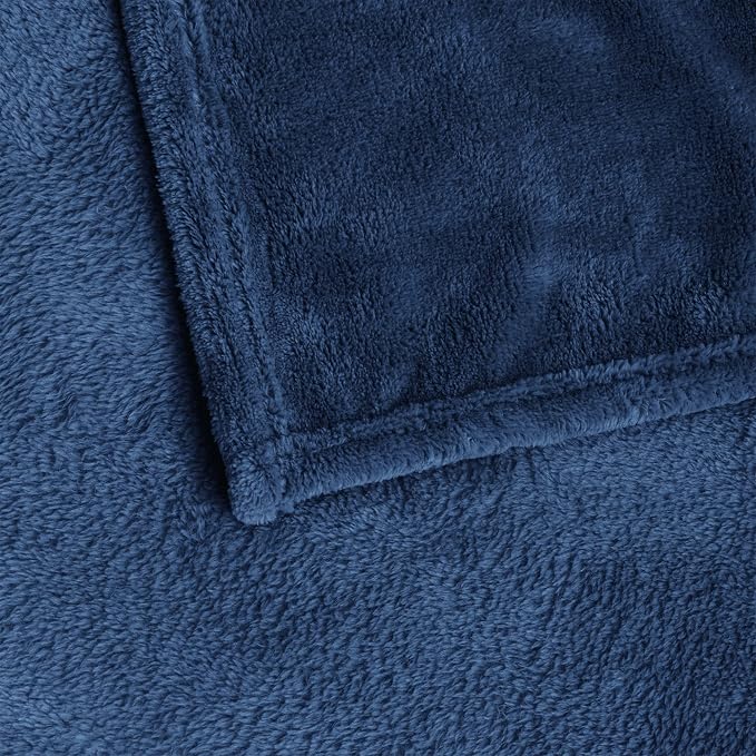 BEDELITE Fleece Blanket Soft Plush Twin Size Blanket Navy 60"x80" | Ultra Soft - Image 9