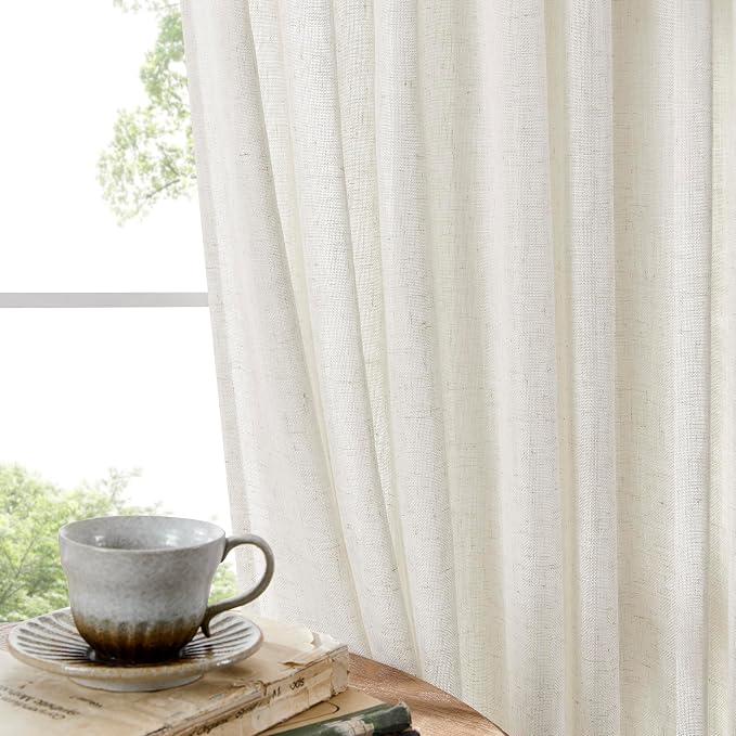Joydeco Linen Curtains 72 Inch Length 2 Panels Set - Image 8