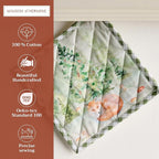 Maison d' Hermine Pot Holders Set 100% Cotton Heat Resistant Potholders 8" x 8" Hot Pads with Loop BBQ, Cooking, Baking, Grilling, Kitchen, Handling Hot Pans (Pack of 2, Winter Mornings)