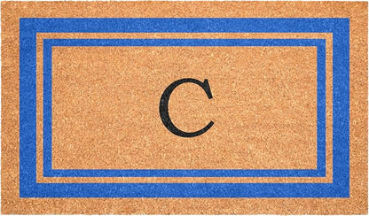 Calloway Mills 152972436C Blue Border 24" x 36" Monogram Doormat by Callowaymills