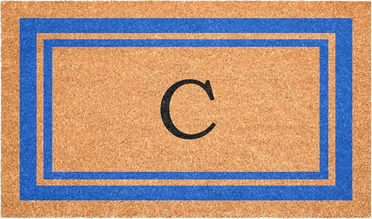Calloway Mills 152972436C Blue Border 24" x 36" Monogram Doormat by Callowaymills