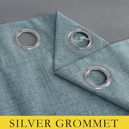 NICETOWN 100% Absolutely Blackout Linen Curtains - Image 7