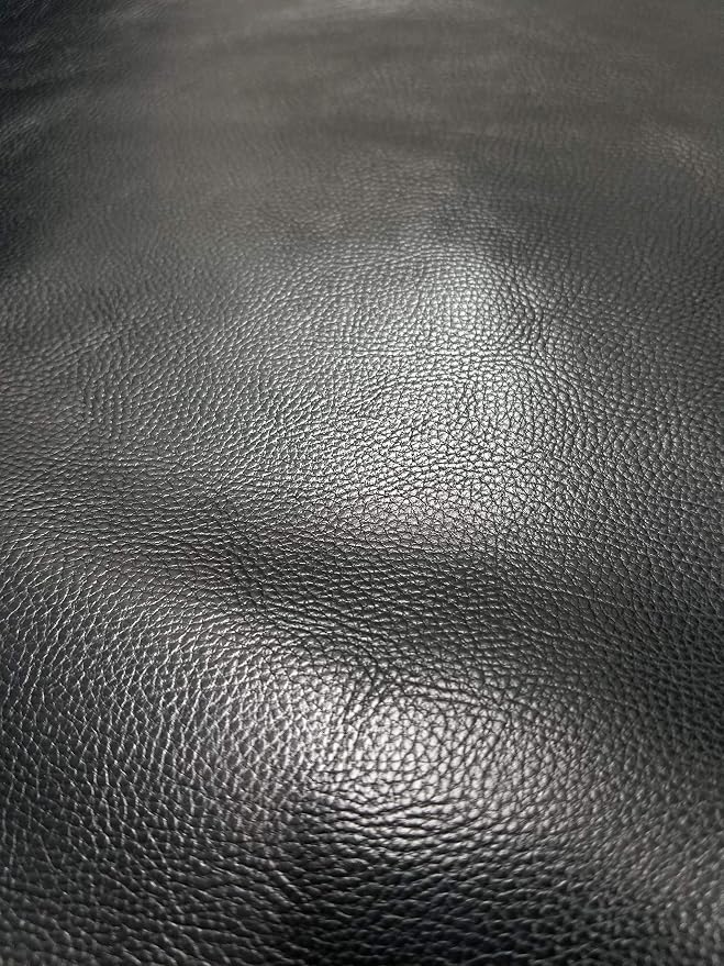 NAT Leathers | Black Pebbled Soft Faux Leather Fabric Material Sheet PU | 10 - Image 3