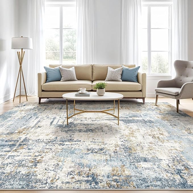 LOONGRUG 7x10 Area Rug Washable Large Neutral Modern Living Room Rugs | - Image 5
