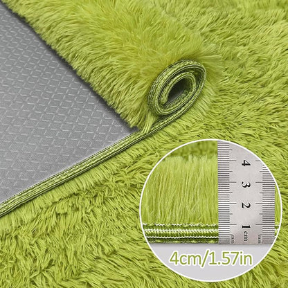 Green Runner Rug for Bedroom Green 2x5ft Fluffy Area Rug Bedside Runner Rug for - Image 5