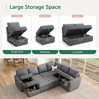 HONBAY Modular Sectional Sleeper Sofa - Image 5