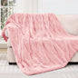 Luxury Faux Rabbit Fur Throw Blanket by TOUCHAT