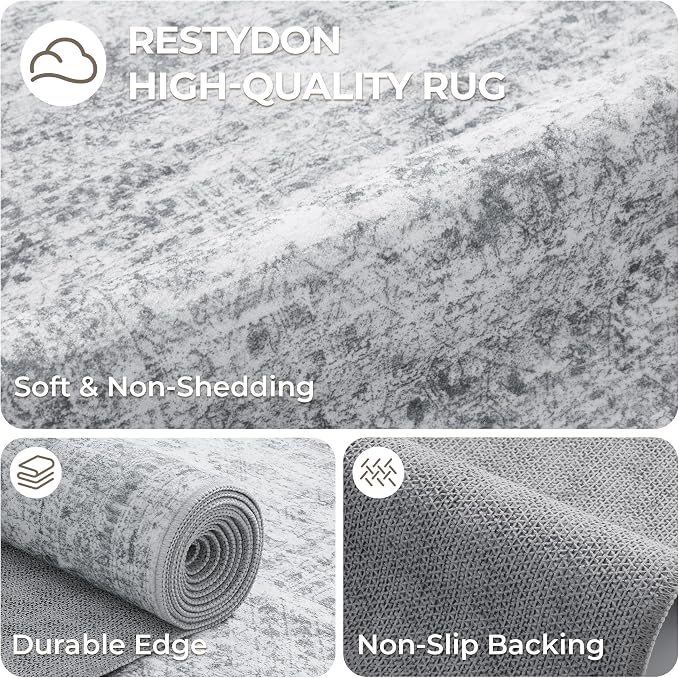 2x4 Rug Runners for Hallways Non Slip, Nursery Room, Soft Runner Rug, Stain - Image 7