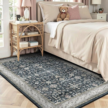 Washable Area Rug 4x6 for Living Room Bedroom | Low Pile; Non Slip;Machine - Image 4