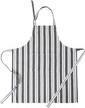 Cotton Professional Apron For Kitchen – 28 x 32 Inches – For Women & Men – Useful When Cooking, Baking, Gardening – Adjustable Strap Around Waist & Neck With Pockets Black Stripes