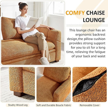 VANOMi Oversized 70.47'' Chaise Lounge Chair Indoor, Modern Upholstered Sofa Bed - Image 4
