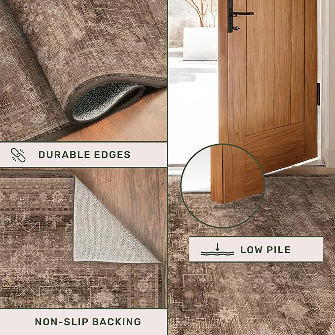 Boho Taupe Brown 5x7 Living Room Rug - Image 5