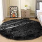 ORINOVA Black Round Rugs 6ft Fluffy Washable Faux Sheepskin Shaggy Fur Rugs by ORINOVA