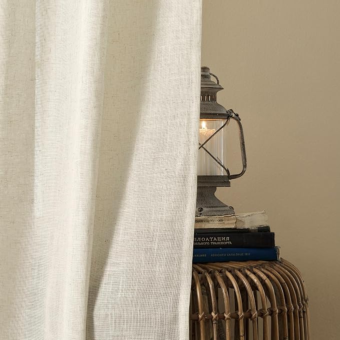 Joydeco Linen Curtains 108 Inch Length 2 Panel Sets, Light Filtering Curtains - Image 6