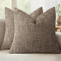 MIULEE Chenille Textured Throw Pillow Covers Taupe Grey 16x16 Set of 2 | Slubby by MIULEE
