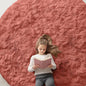 OLANLY Rust Red Round Rugs for Bedroom by OLANLY