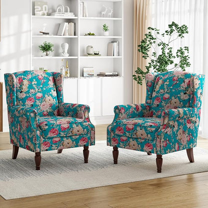 Pia Ricco High Back Floral Accent Chair - Image 8