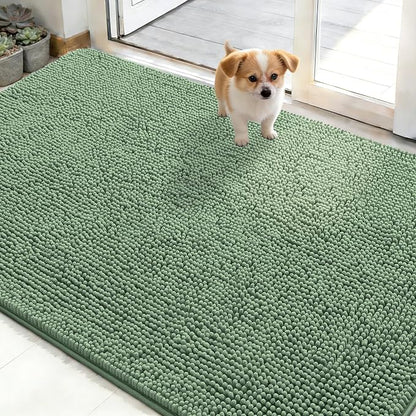 OLANLY Dog Door Mat for Muddy Paws 50x30, Super Absorbent Chenille Mud Mat | by OLANLY