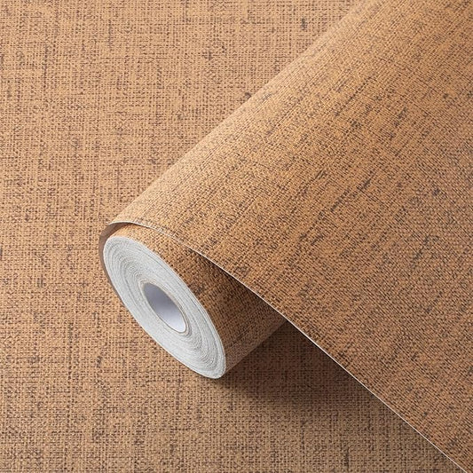 Brown Grasscloth Wallpaper Peel and Stick 393.7" Textured Brown Contact Paper by Akywall