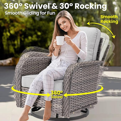 ovios 7 Pieces Patio Furniture Set, Outdoor Wicker Sofa Couch - Image 4