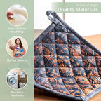 Maison d' Hermine Pot Holders Set 100% Cotton Heat Resistant Potholders 8" x 8" Hot Pads with Loop BBQ, Cooking, Baking, Grilling, Kitchen, Handling Hot Pans (Pack of 2, Imperfection)