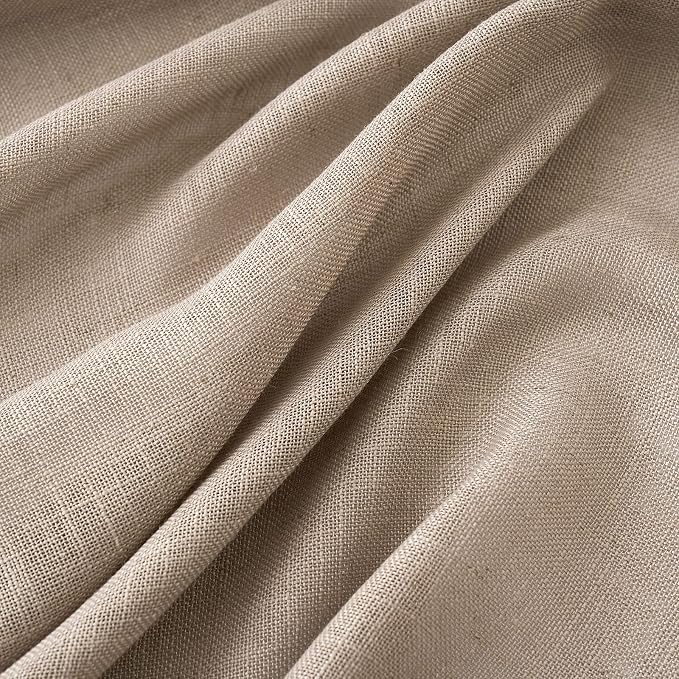 MIULEE Taupe Linen Curtains 42x63 Inch Length 2 Panels - Image 4