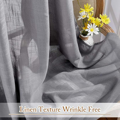 NICETOWN Linen Textured Sheer for Bedroom - Image 6