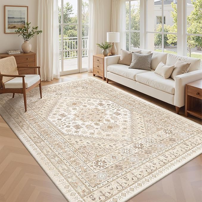 6x9 Area Rugs for Living Room, Large Washable Rug, Dining Room, Low Pile - Image 4