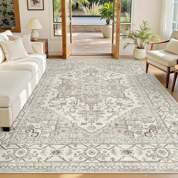 Madane 6x9 Area Rugs for Living Room, Vintage Washable Rug, Dining Bedroom And - Image 2