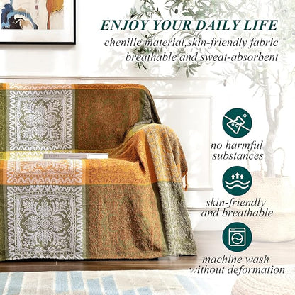 Boho Throw Blanket, Bohemian Tassels Throw Blankets - Image 3