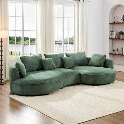 124.8'' Curved Sofa Couch with Chaise Lounge - Image 4