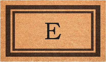 Calloway Mills 152982436E Brown Border 24" x 36" Monogram Doormat by Callowaymills