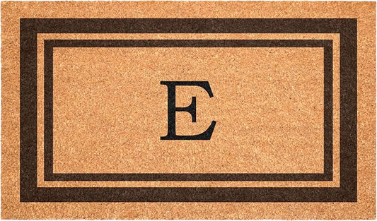 Calloway Mills 152982436E Brown Border 24" x 36" Monogram Doormat by Callowaymills