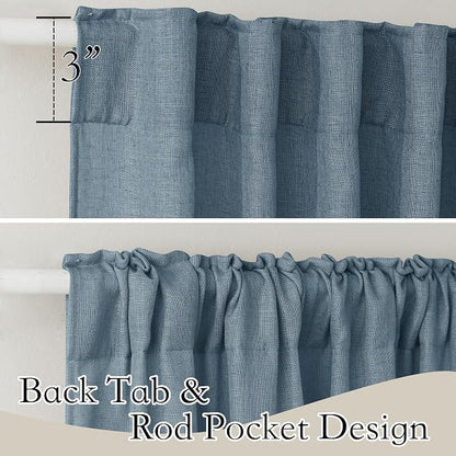 RYB HOME Farmhouse Boho Linen Sheer Curtains 90 inches Long - Image 2