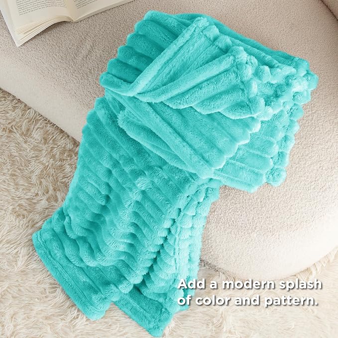 Bedsure Soft Twin Blanket for Bed Decor Gifts Blue Fog 60"x80" | Birthday Gifts - Image 5