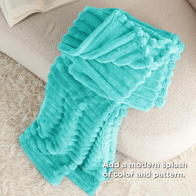 Bedsure Soft Throw Blanket for Couch Decor Gifts Blue Fog 50"x60" | Birthday - Image 5