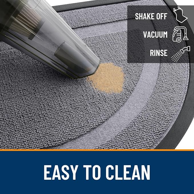 OLANLY Half Circle Front Door Mat Outside 33x21 All-Season Rubber Doormat | - Image 5