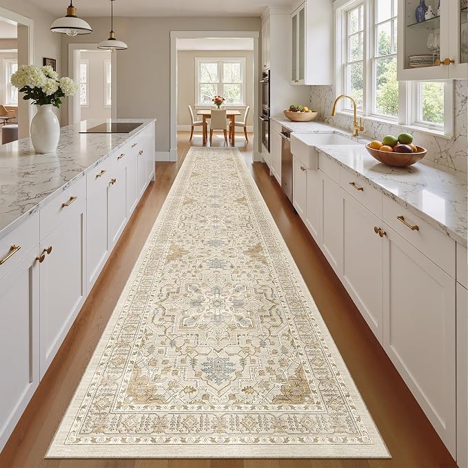 Madane Hallway Runner Rug 2'6''x14' Kitchen Runners Vintage, Soft Low Pile - Image 3
