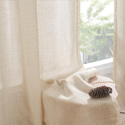 BGment Burlap Linen Semi Sheer Curtains 84 Inch Length - Image 7