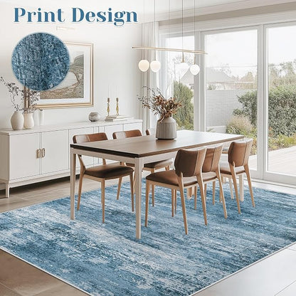Washable Rug 5x7 Area Rugs for Living Room: Neutral Soft Rug Abstract Non Slip - Image 2