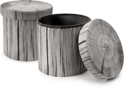 Sorbus Tree Stump Stool, Storage Ottoman 15 Inch Fake Tree Stumps Log Stool by Sorbus