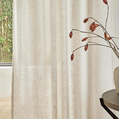 MYSKY HOME Kitchen Window Curtains Half Sheer Drapes 45 Inches Long, Boho - Image 4