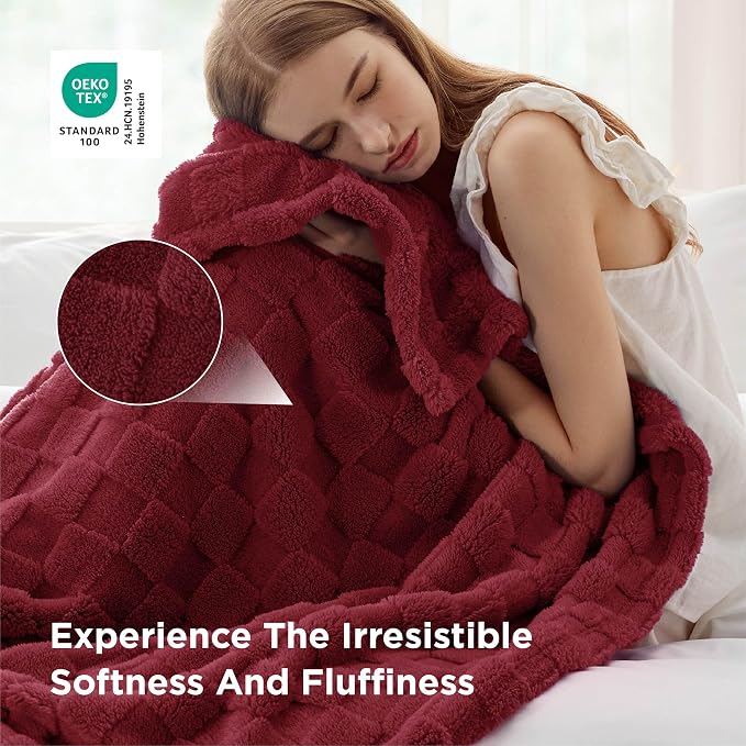 Bedsure GentleSoft Red Throw Blanket - Image 3